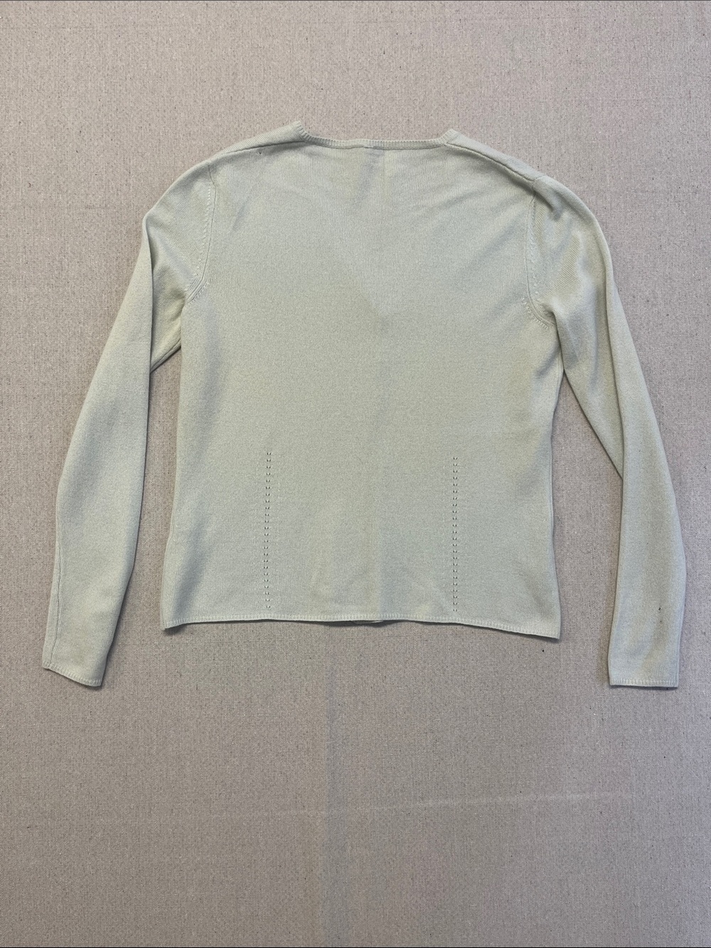 Italian 100% Cashmere Light Green Button Cardigan Sweater - Picture 11 of 14